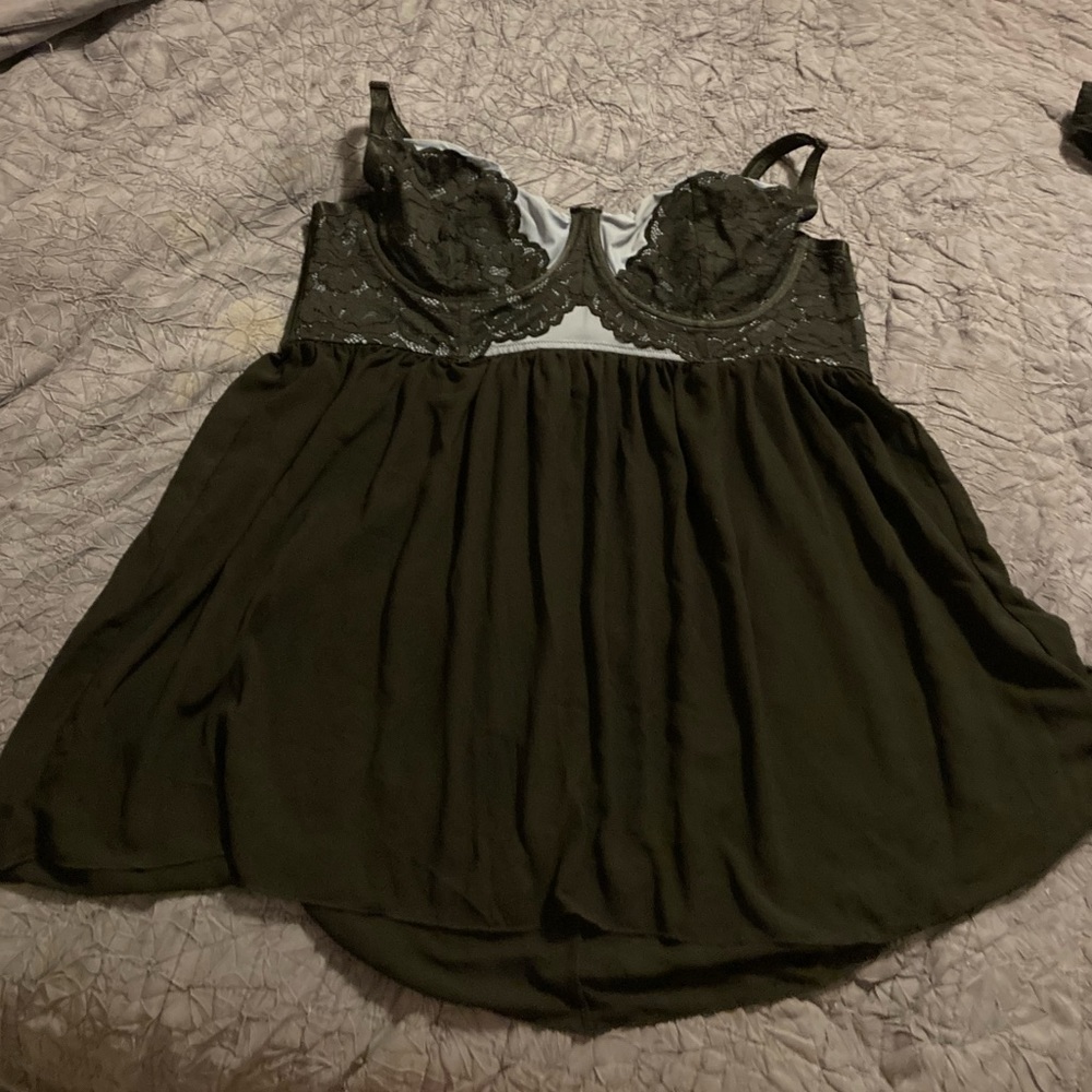 Tara Lynn by Torrid Curve chemise black and periwinkle